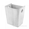 Rustic Garbage Rubbish Bin Wooden Trash Can with Double Ring Handle Manufactory